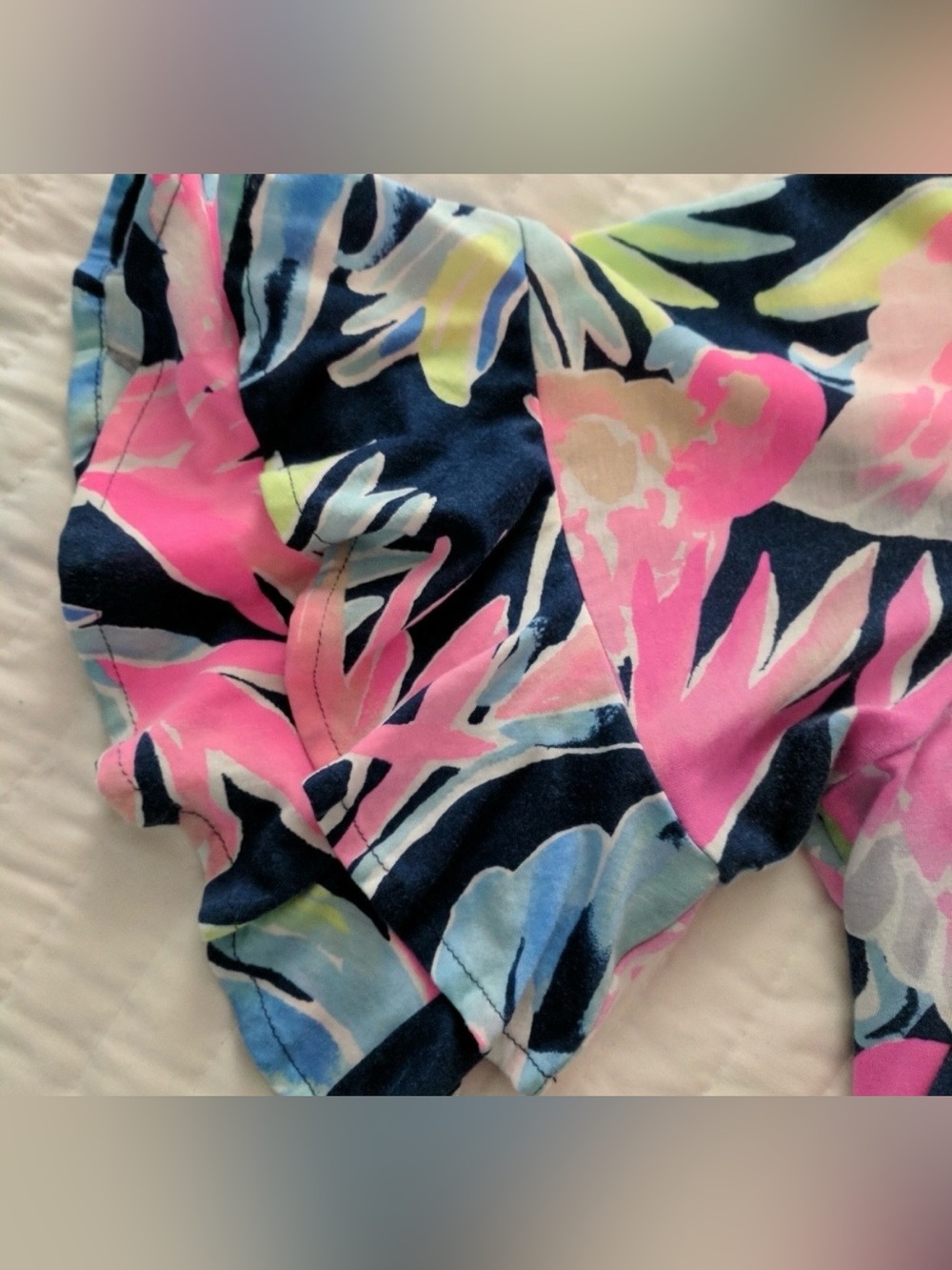 Lilly Pulitzer Pink and Light Green Floral Top - Picture 3 of 4